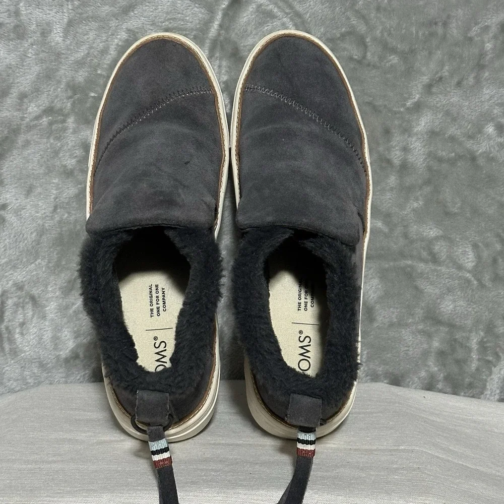 Toms Womens Sz 8 Paxton Suede High Top Slip On Comfort Shoes‎ Iron Gray Gorpcore